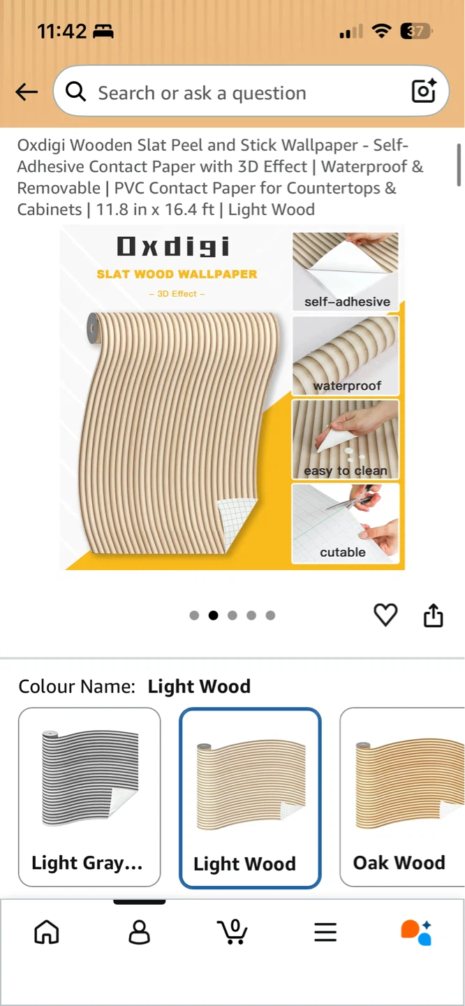 Wooden Slat Peel and Stick Wallpaper - Light Wood - photo 2