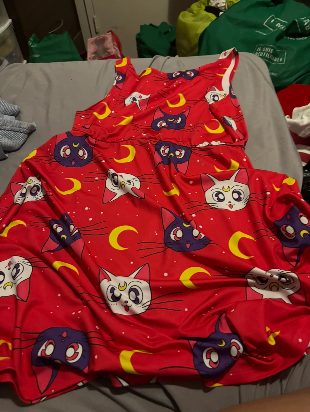 Sailor Moon Artemis and Luna Print Dress