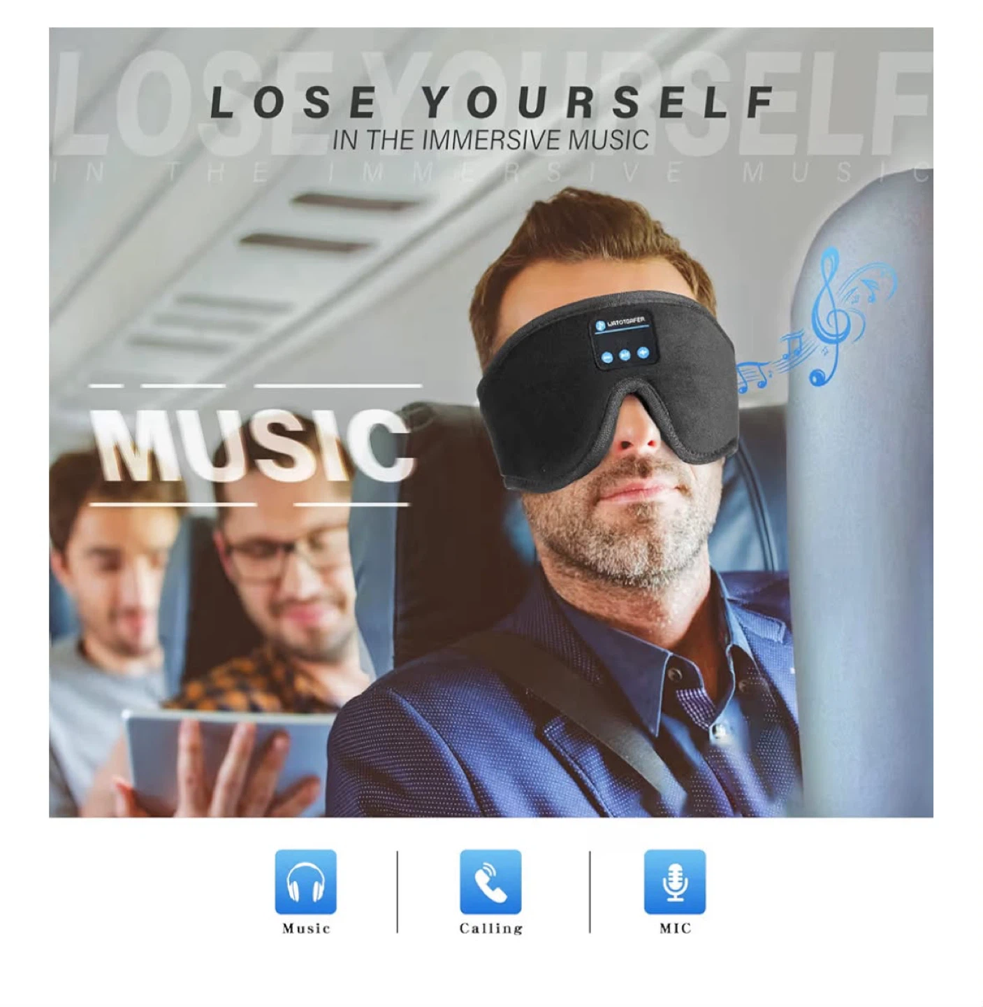 Bluetooth 5.0 Sleep Headphones Eye Mask - photo 2