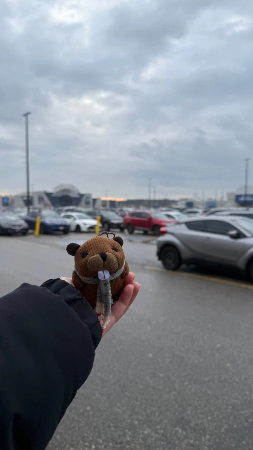Plush Beaver Keychain