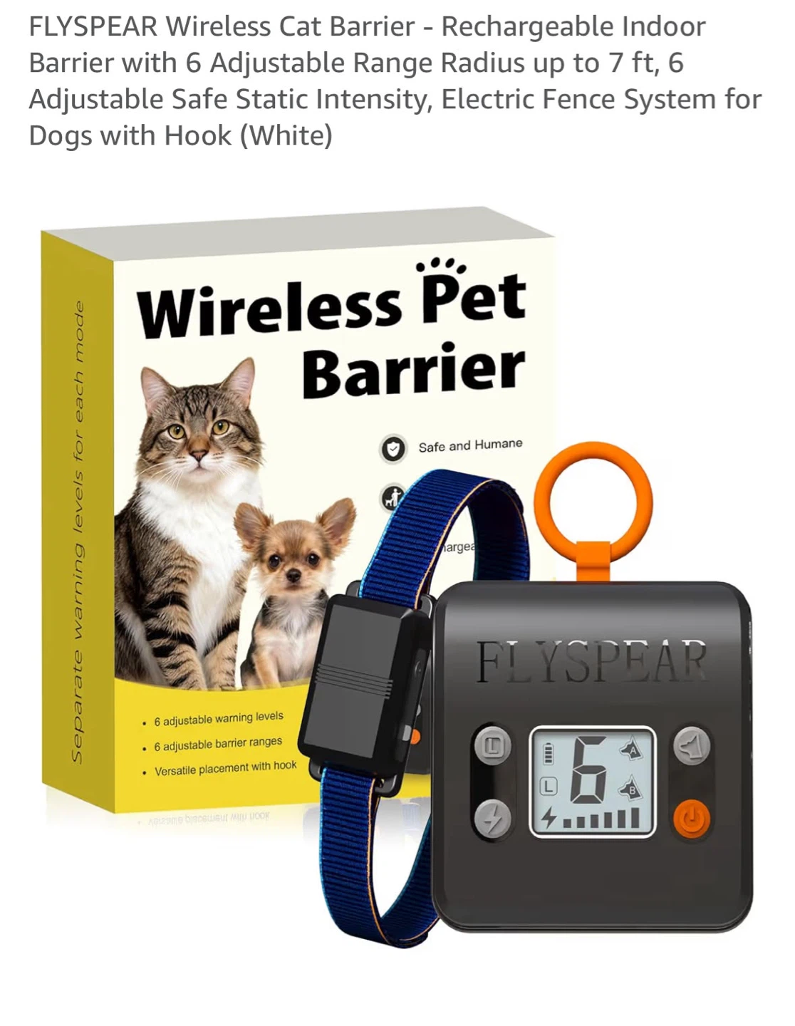 FLYSPEAR Wireless Cat Barrier - Rechargeable Indoor Fence System