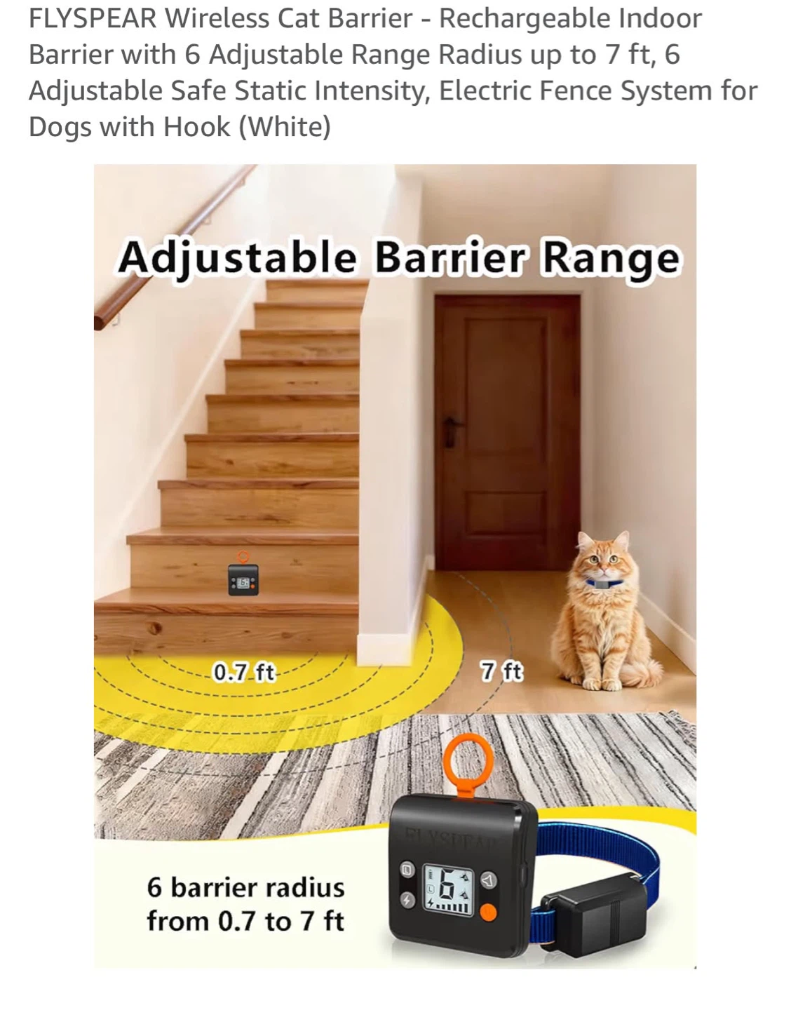 FLYSPEAR Wireless Cat Barrier - Rechargeable Indoor Fence System - photo 3