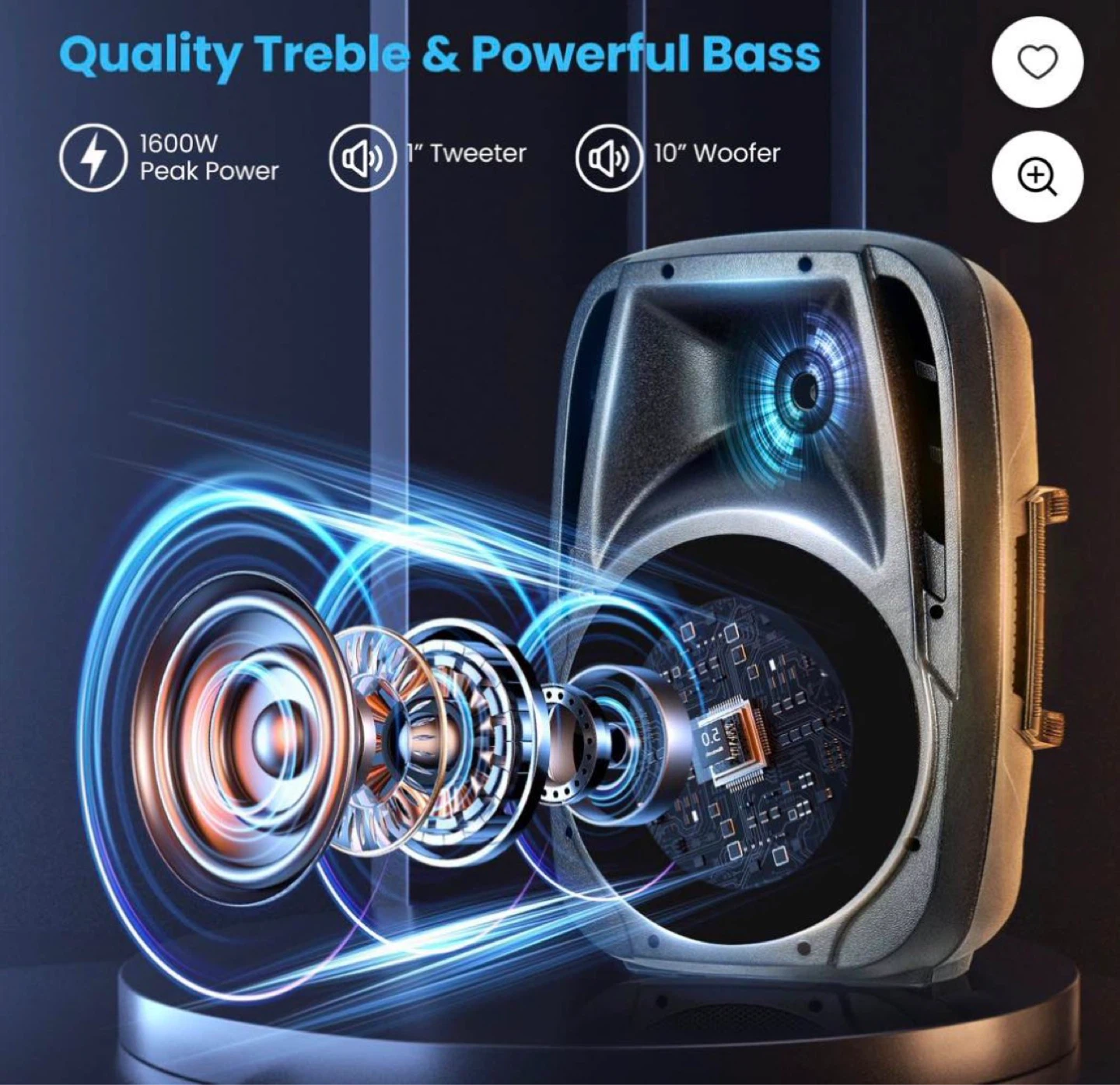 Costway Dual 10'' Protable 1600W Powered - photo 4