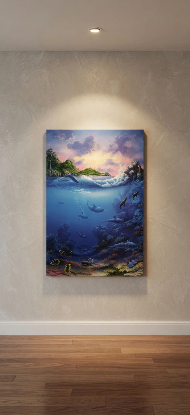 Beautiful Sunset Ocean Life Wall Art - photo 5