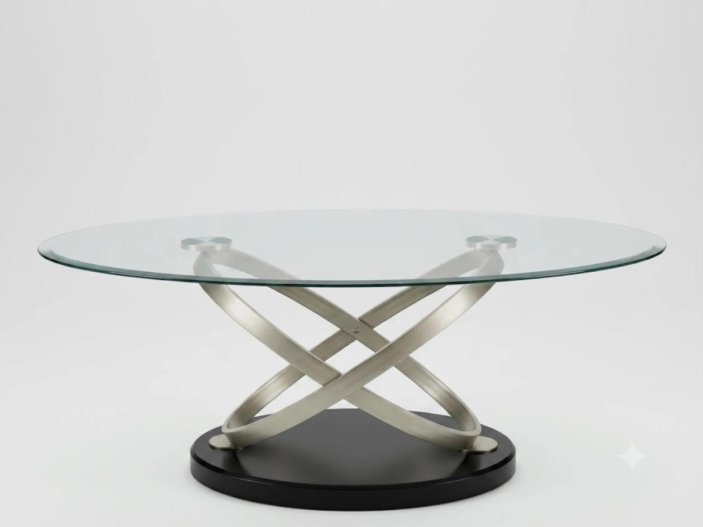 Modern Glass Top Coffee Table with Unique Base - photo 2