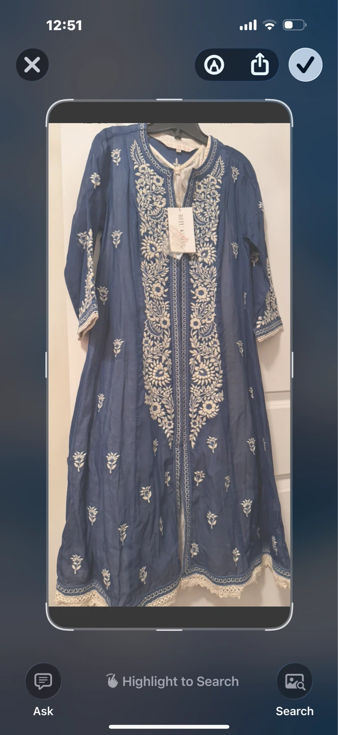 Ritu Kumar Blue Embroidered Kurti - photo 2