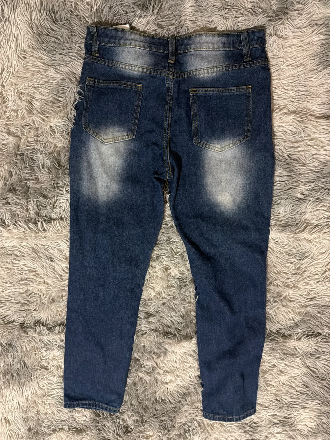 Women's Ripped Blue Jeans - photo 2
