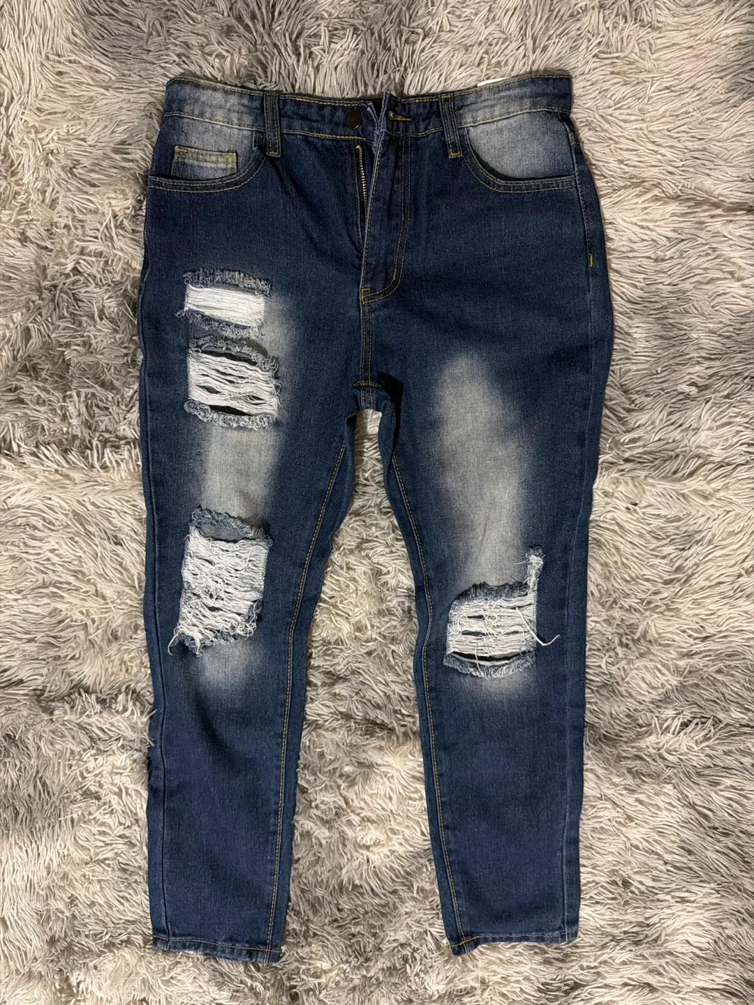 Women's Ripped Blue Jeans