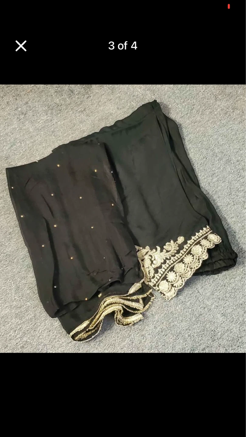 Black and Gold Embroidered Kurti with Pants - photo 2