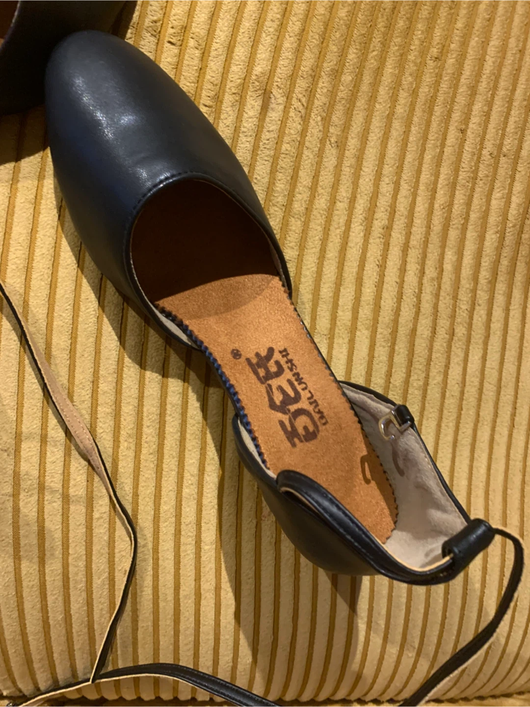 Black leather dance heels - photo 4