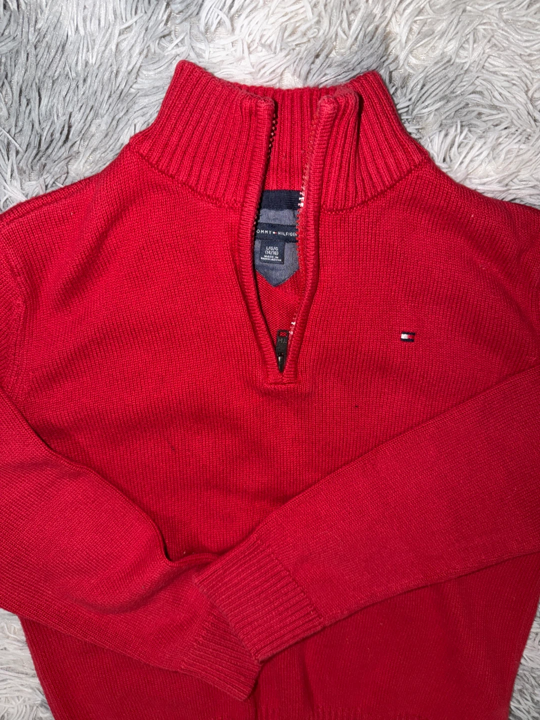 Tommy Hilfiger Red 1/4 Zip Sweater - photo 2