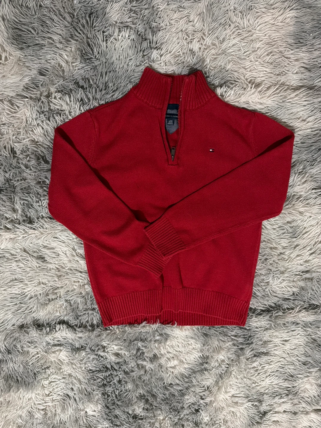 Tommy Hilfiger Red 1/4 Zip Sweater