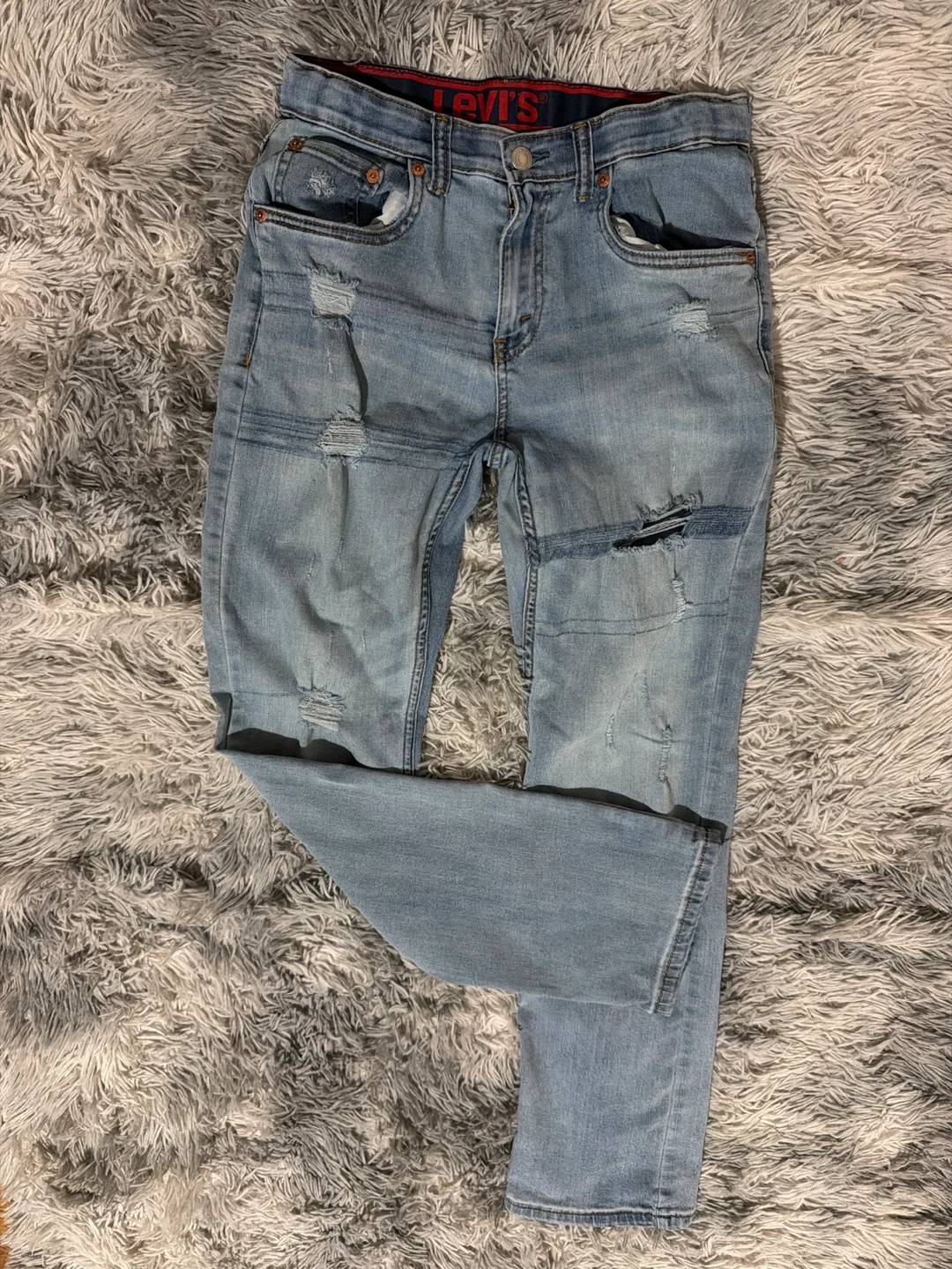 Levi's Distressed Light Wash Denim Jeans