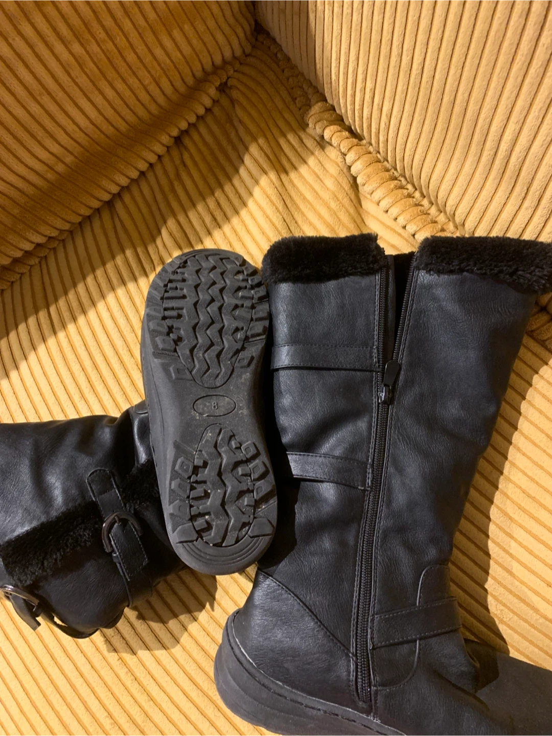 Black Winter Boots with Faux Fur Lining - photo 3