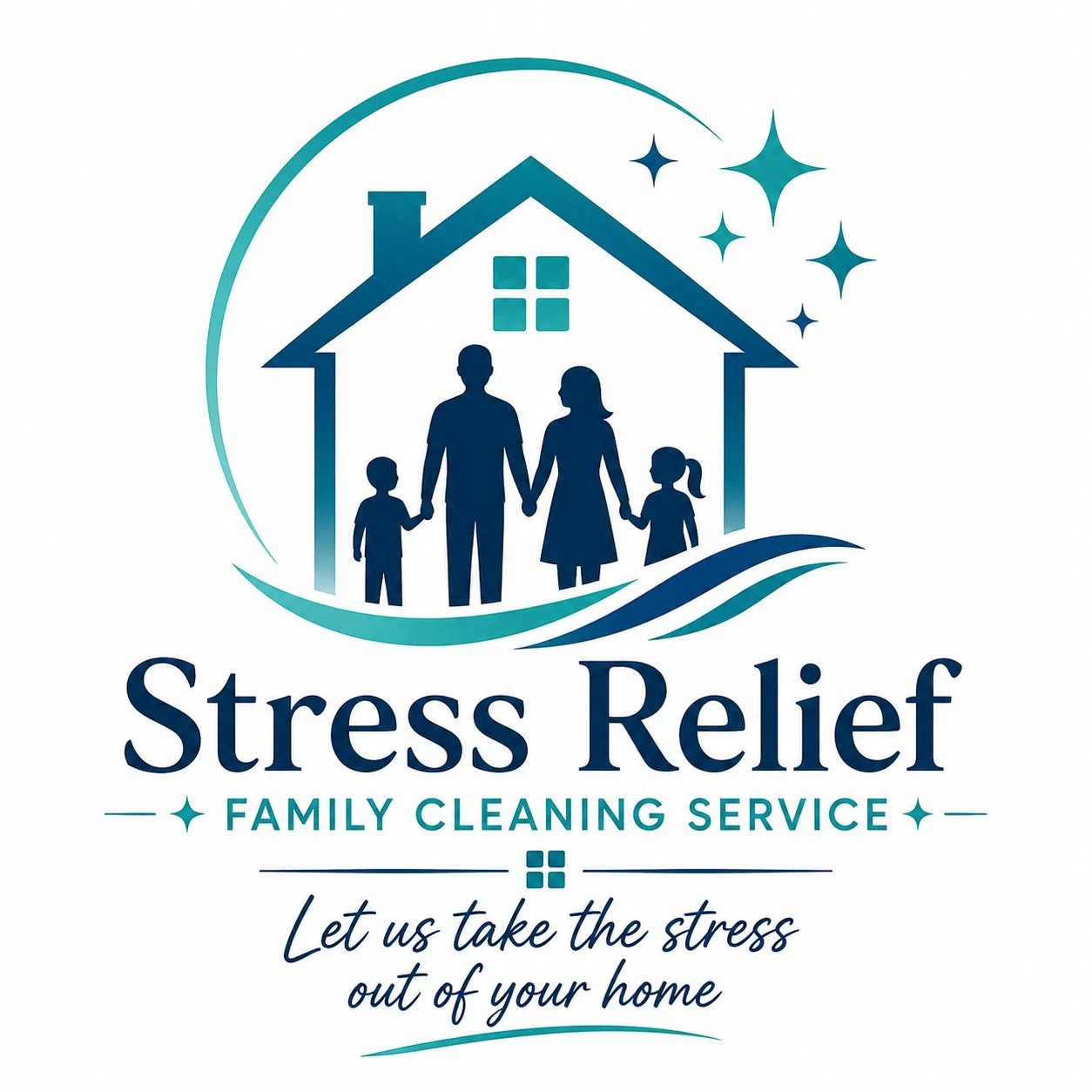 Stress Relief Family Cleaning Service Logo