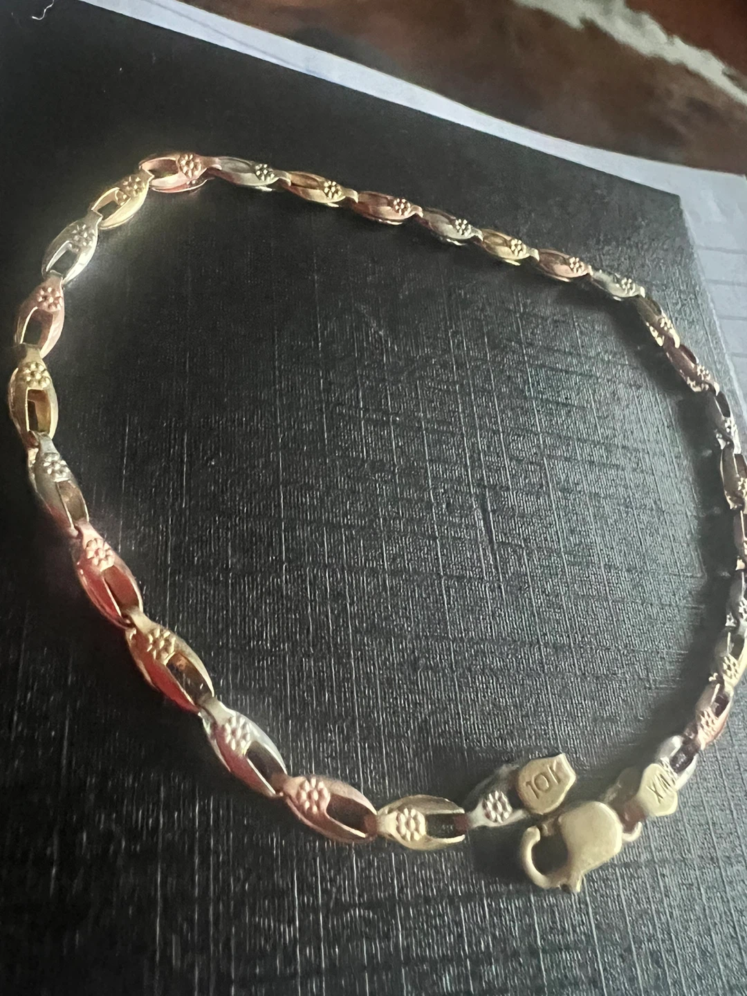 10K Tri-Color Gold Bracelet 3.3 grams - photo 2