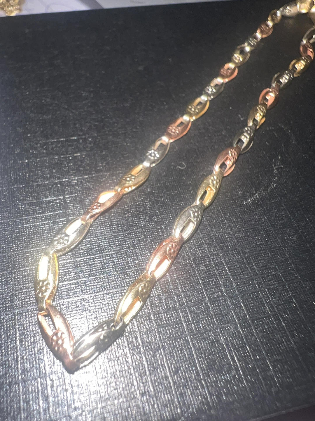 10K Tri-Color Gold Bracelet 3.3 grams
