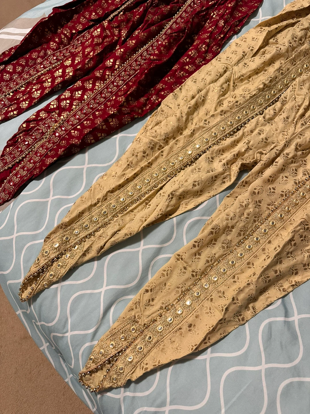 Embellished Red and Gold baggy Pants - photo 3