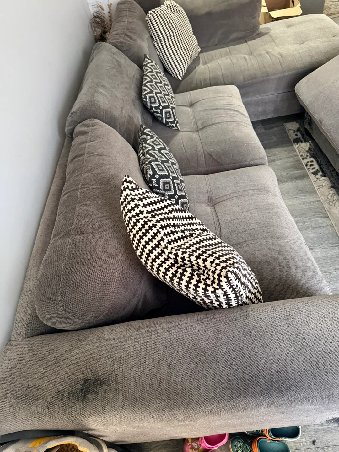 Grey Sectional Sofa with Ottoman - photo 4