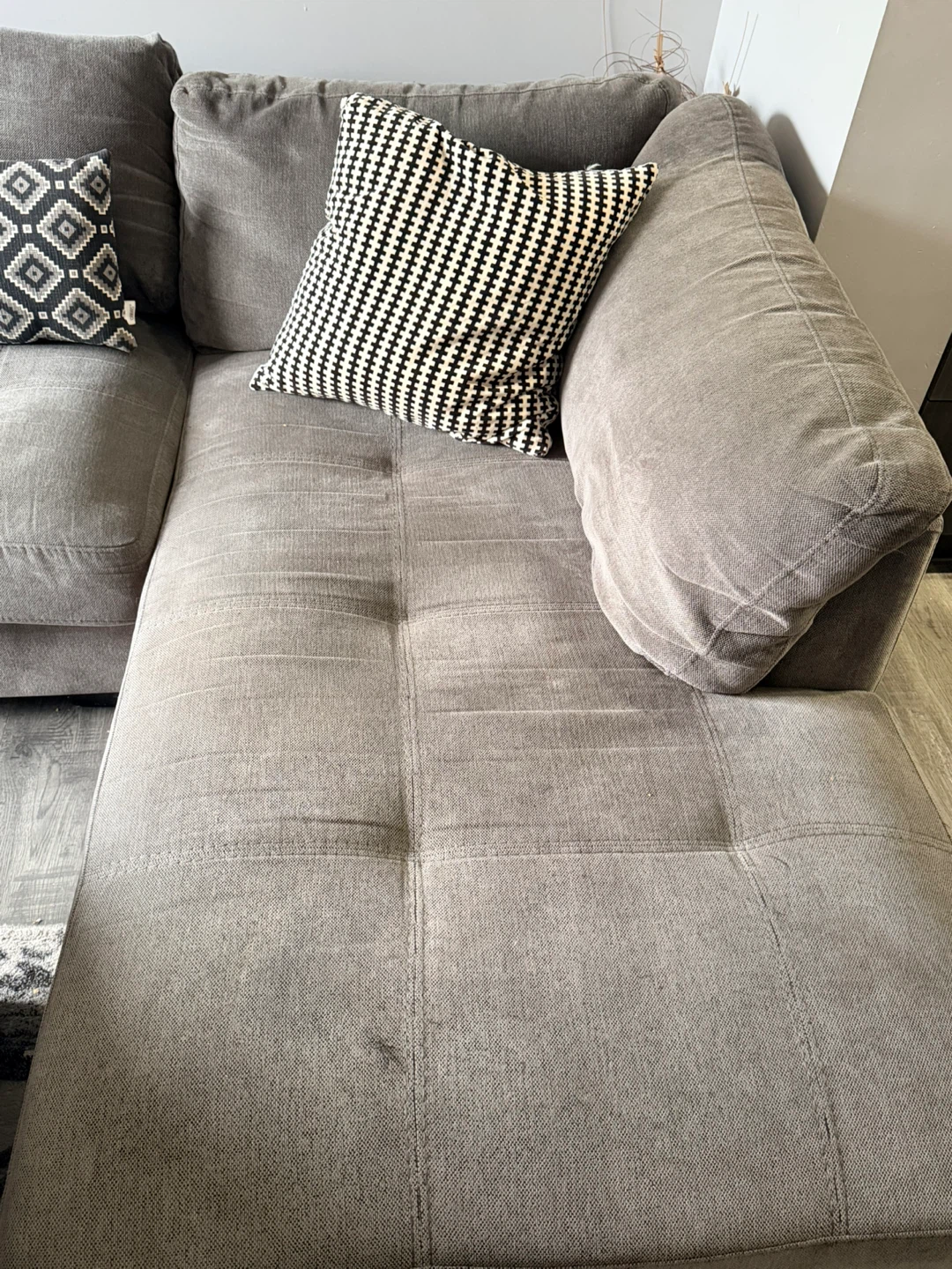 Grey Sectional Sofa with Ottoman - photo 5