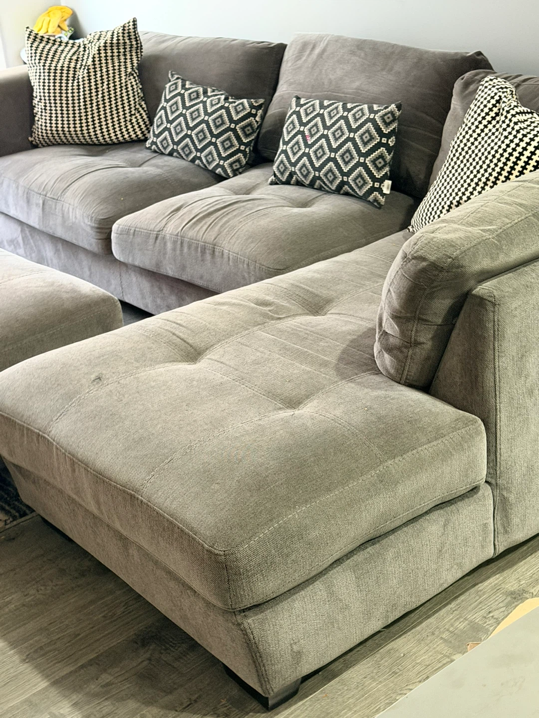Grey Sectional Sofa with Ottoman - photo 3