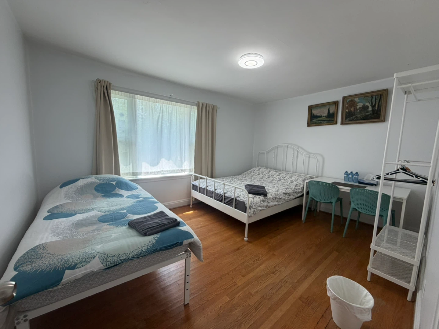 White Queen size metal bed frame with free mattress