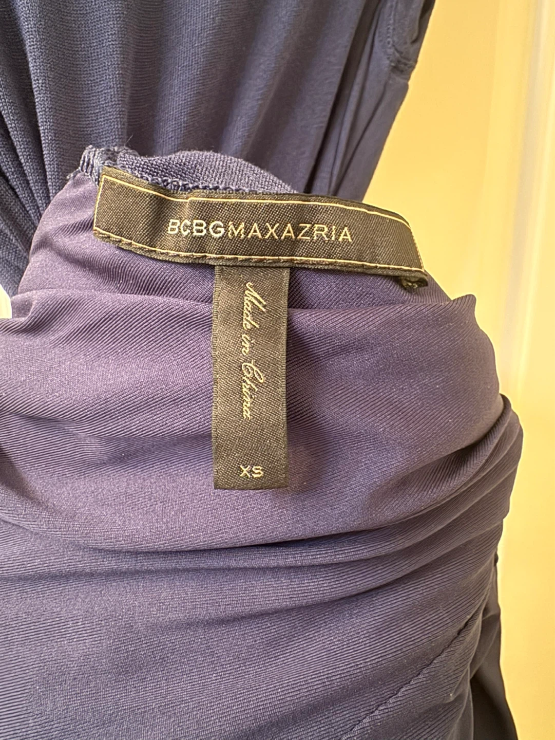 BCBGMAXAZRIA Navy Ruched Dress - XS - photo 5