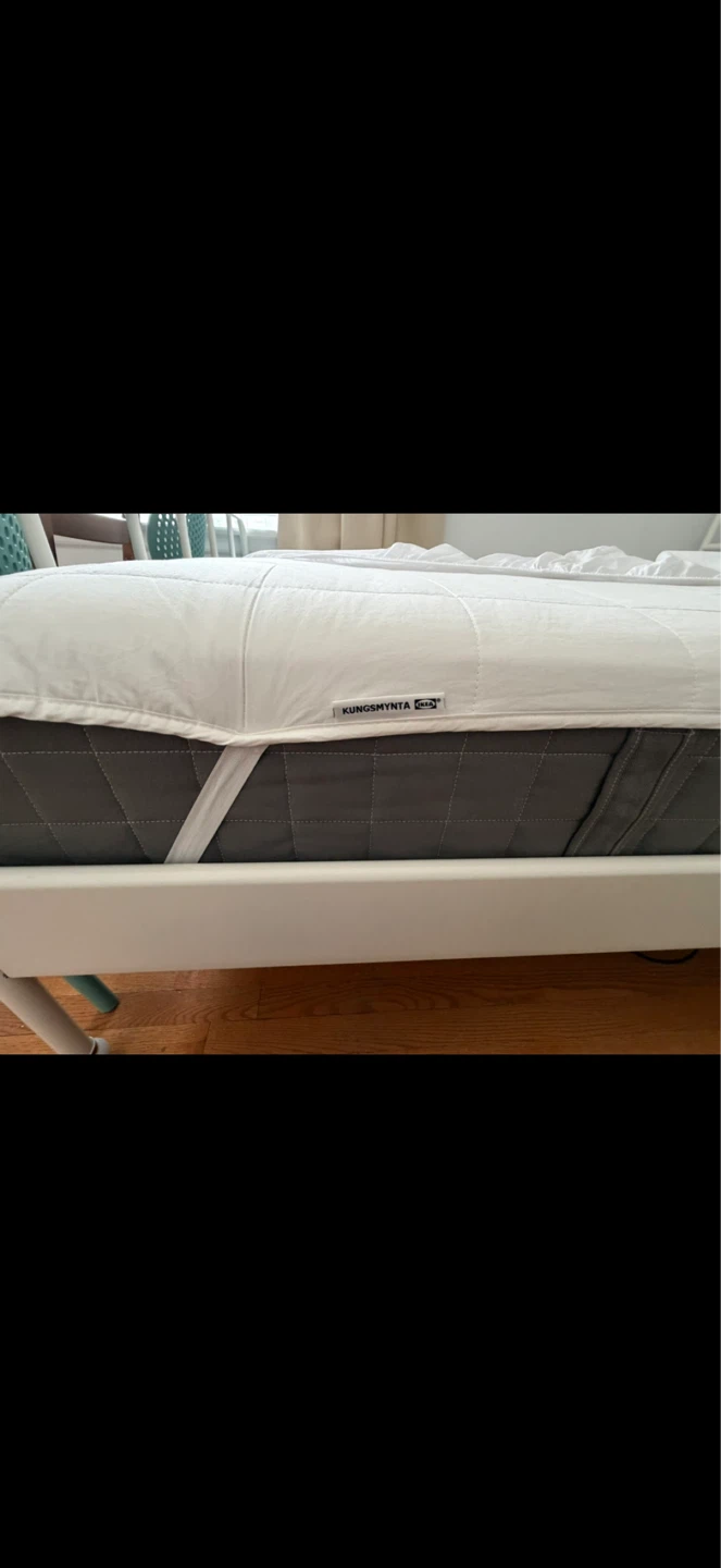 White Queen size metal bed frame with free mattress - photo 4