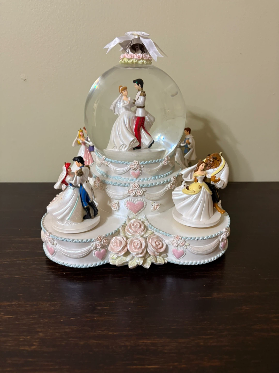 Disney Princess Wedding Cake Musical Snow Globe