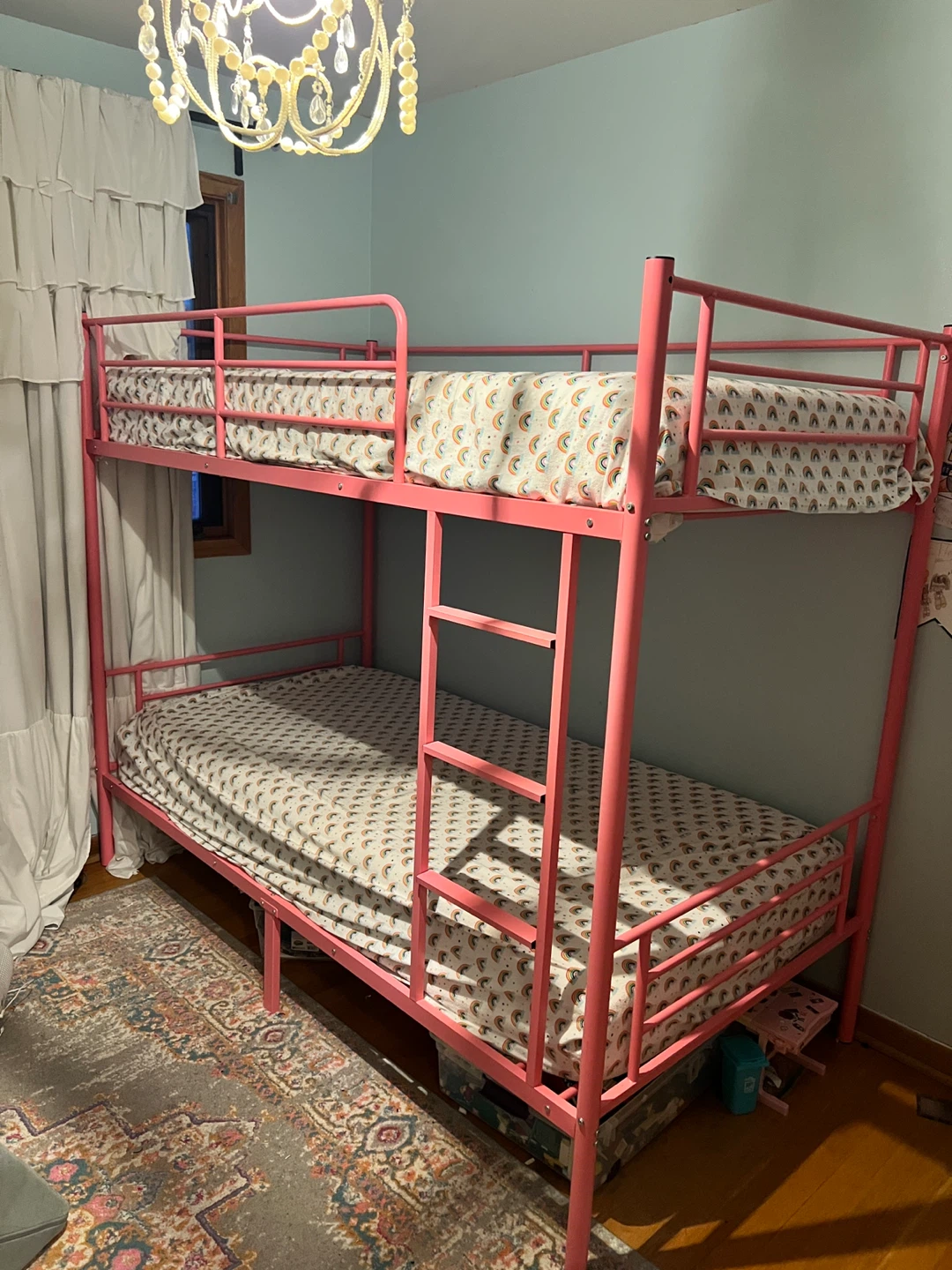 Pink Metal Twin Bunk Bed