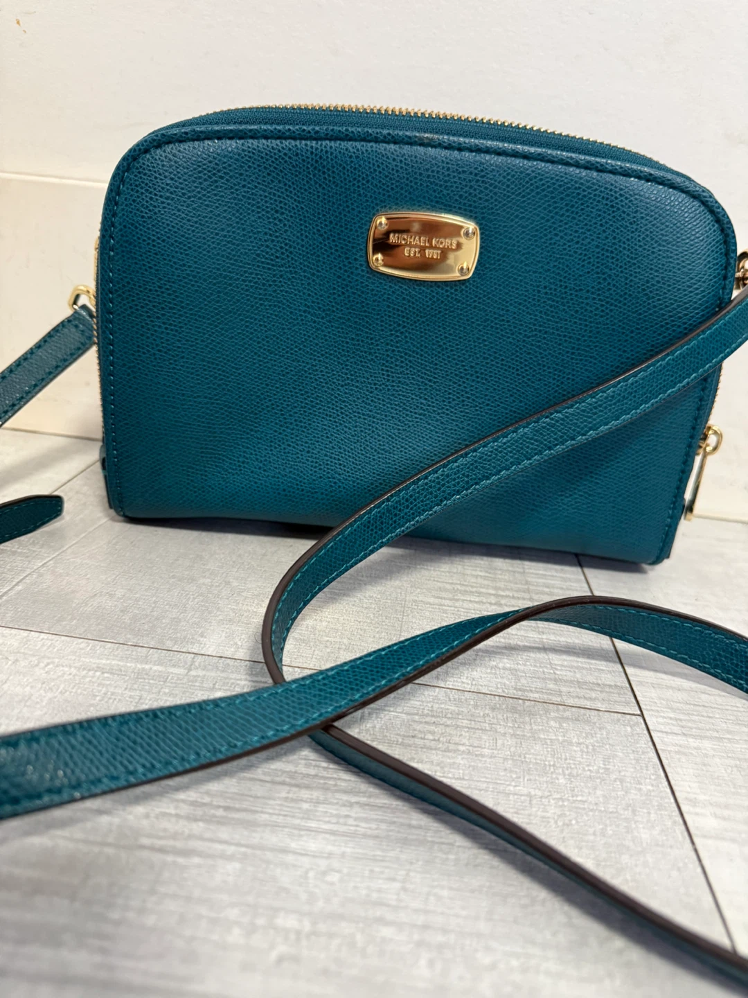 Michael Kors Teal Leather Crossbody Bag