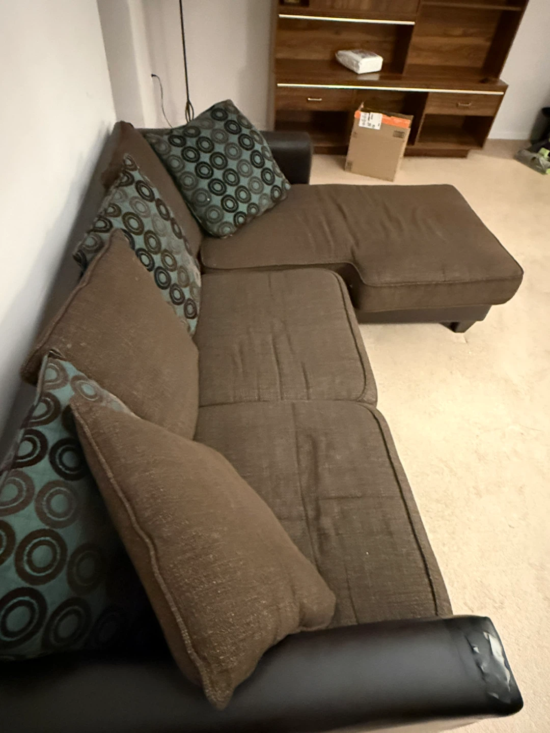 Brown Sectional Sofa with Chaise - photo 3