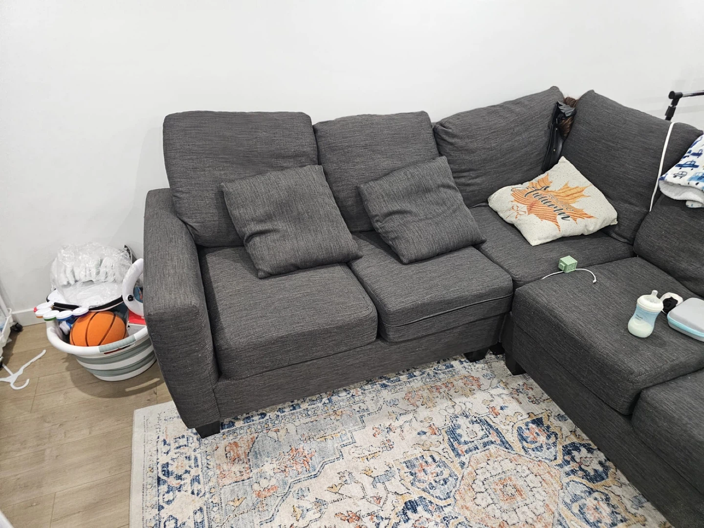 Dark Grey Sectional Sofa - photo 4
