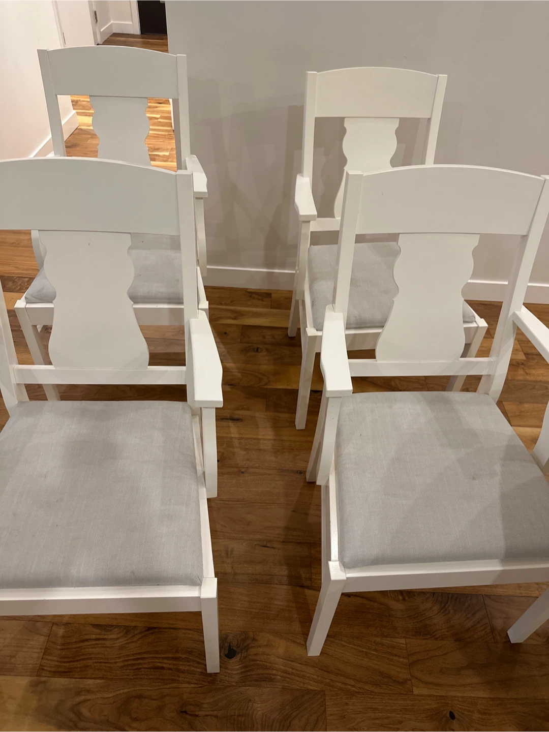 4 White dining armchair with Grey Seat Cushion IKEA - photo 3