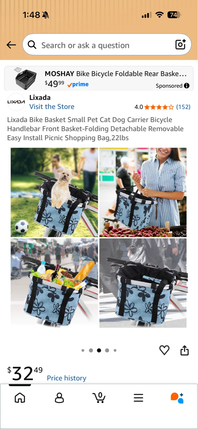 Bike Basket - Small Pet/Shopping Bag - photo 2