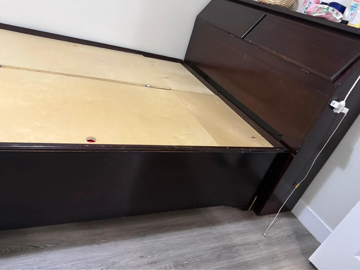 Queen Box Bed with New Mattress for Sale