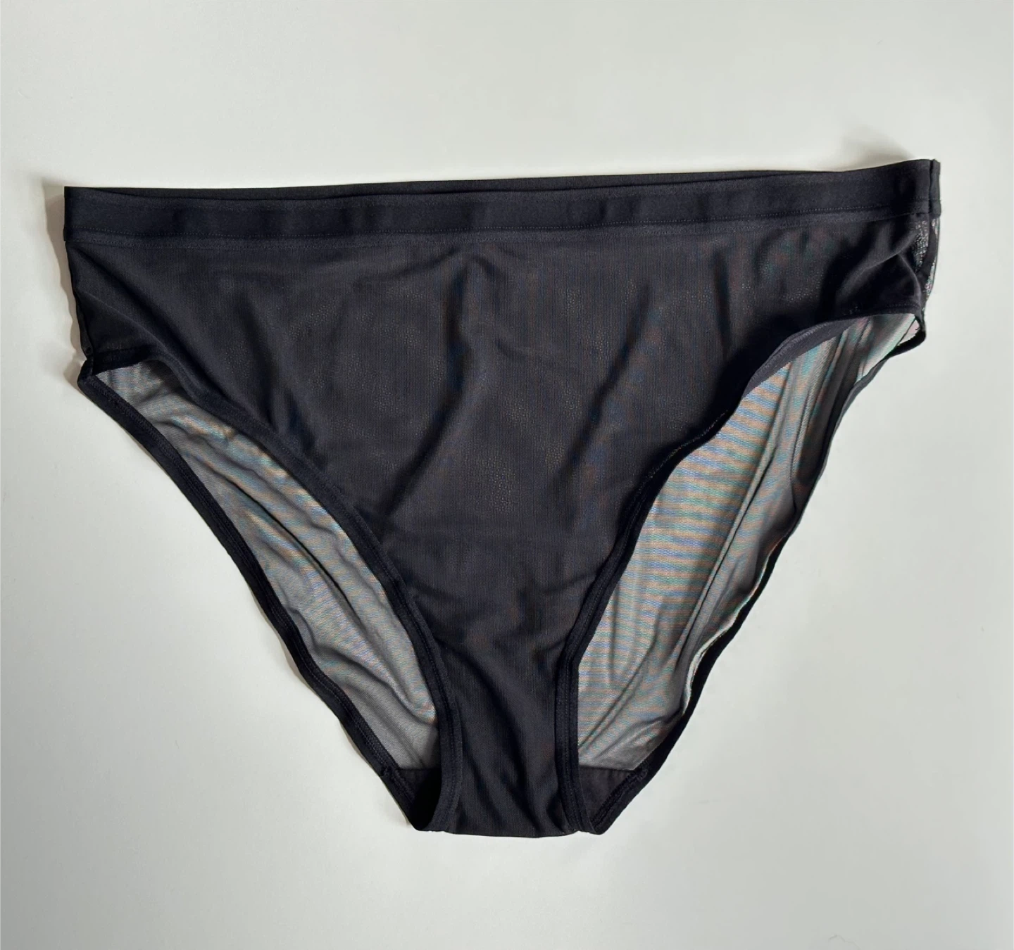 Curvycouture Women's Black Mesh Briefs Size L