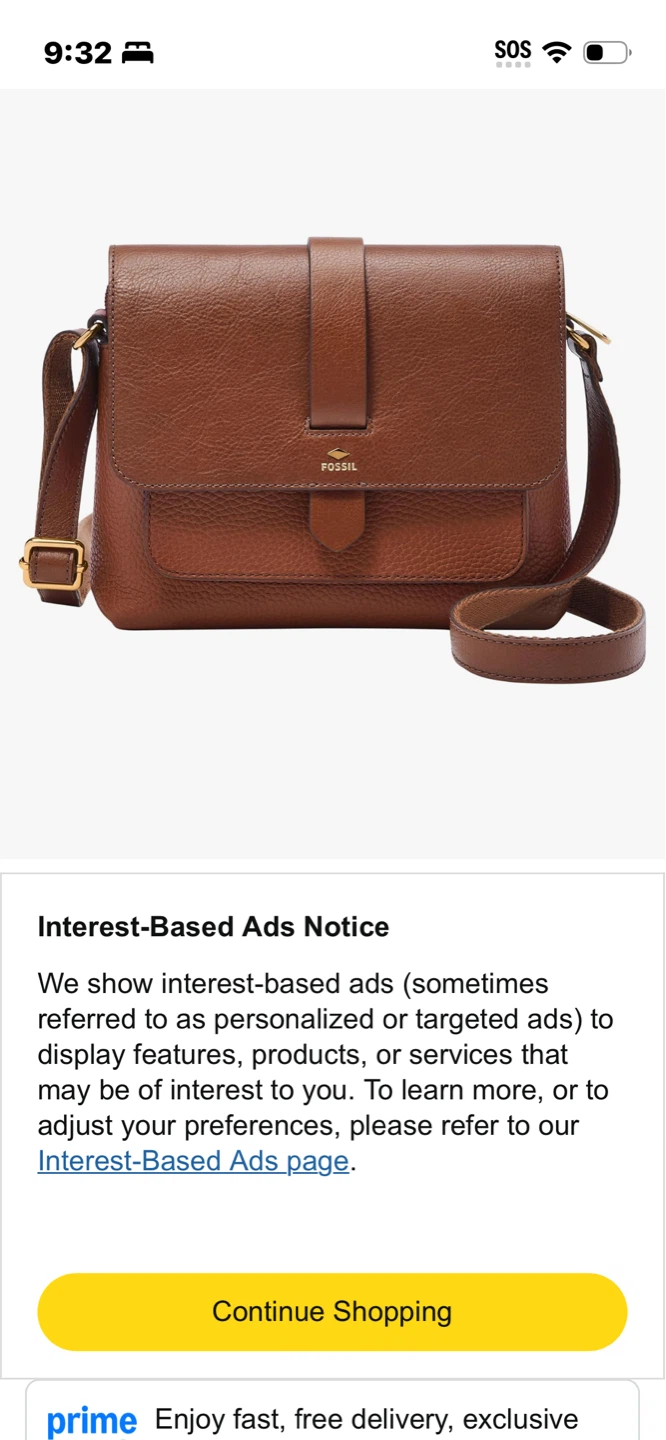 Fossil Leather Shoulder Bag
