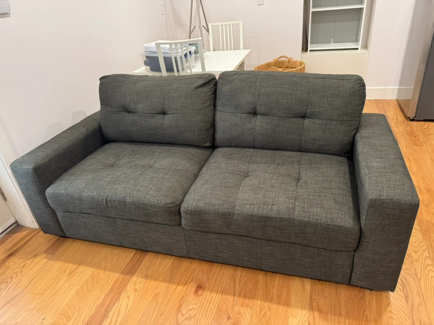 Dark Grey Tufted Sofa - photo 2