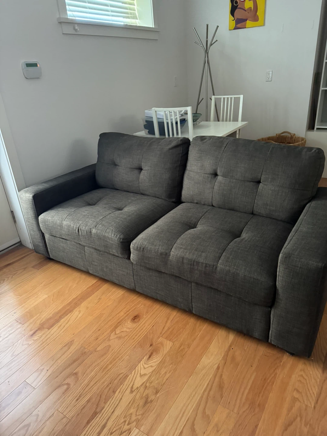Dark Grey Tufted Sofa