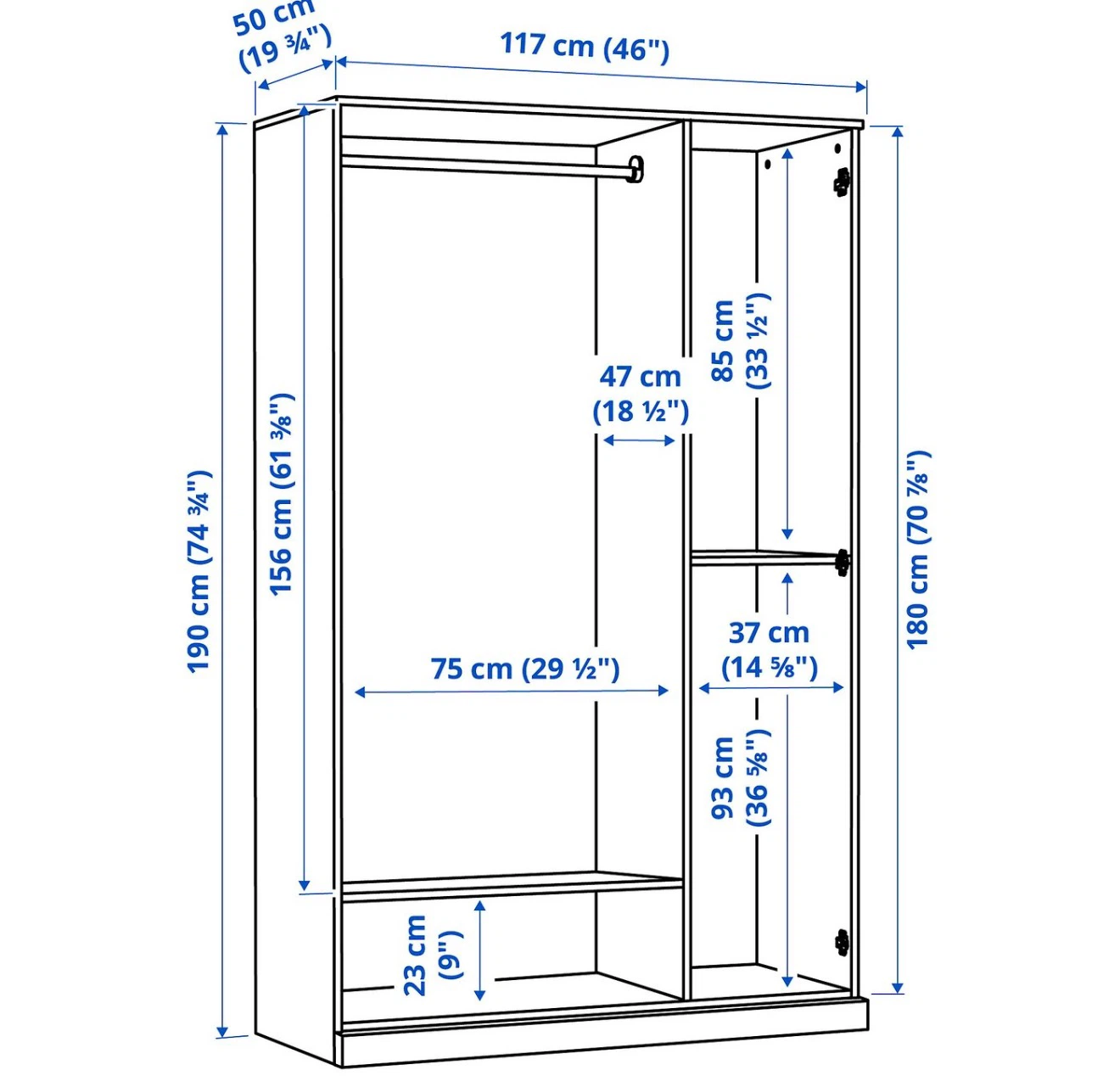 IKEA Brimnes Wardrobe with Mirrors - photo 2