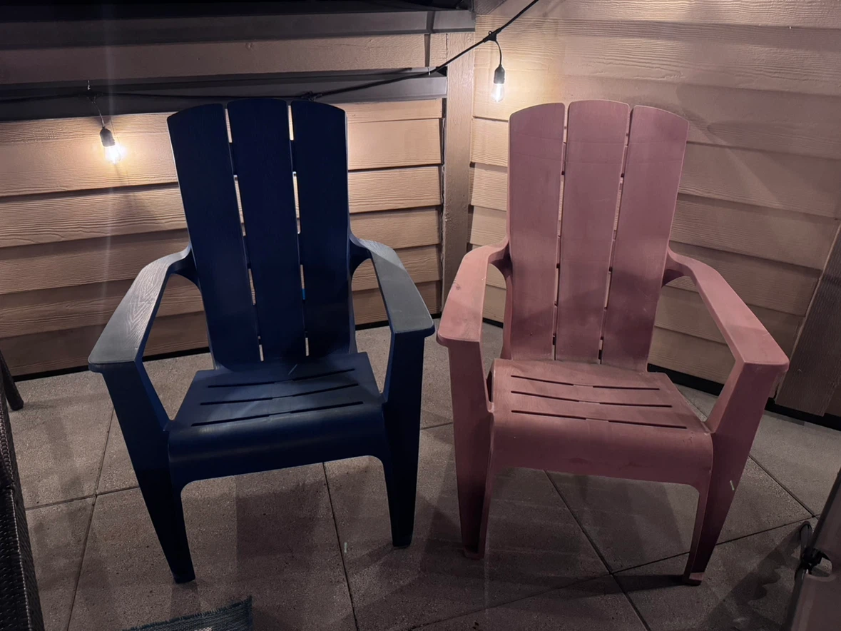 Plastic Adirondack Chairs - Blue and Pink - photo 2