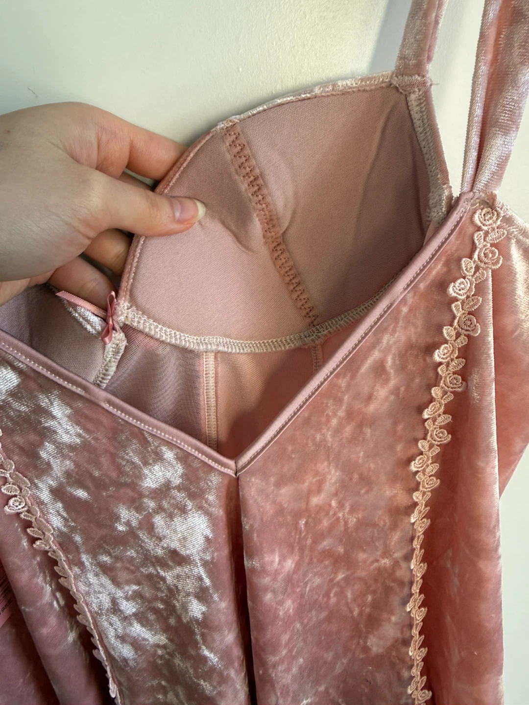 💝Pink Velvet Lingerie Slip Dress🎀 - photo 3