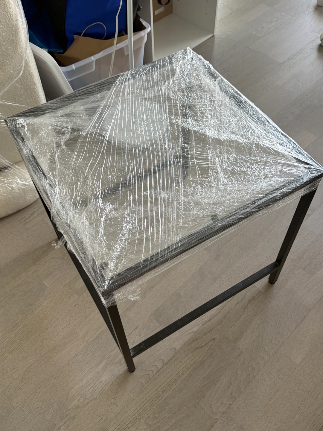 Ikea Square End Table with Glass Top - photo 2