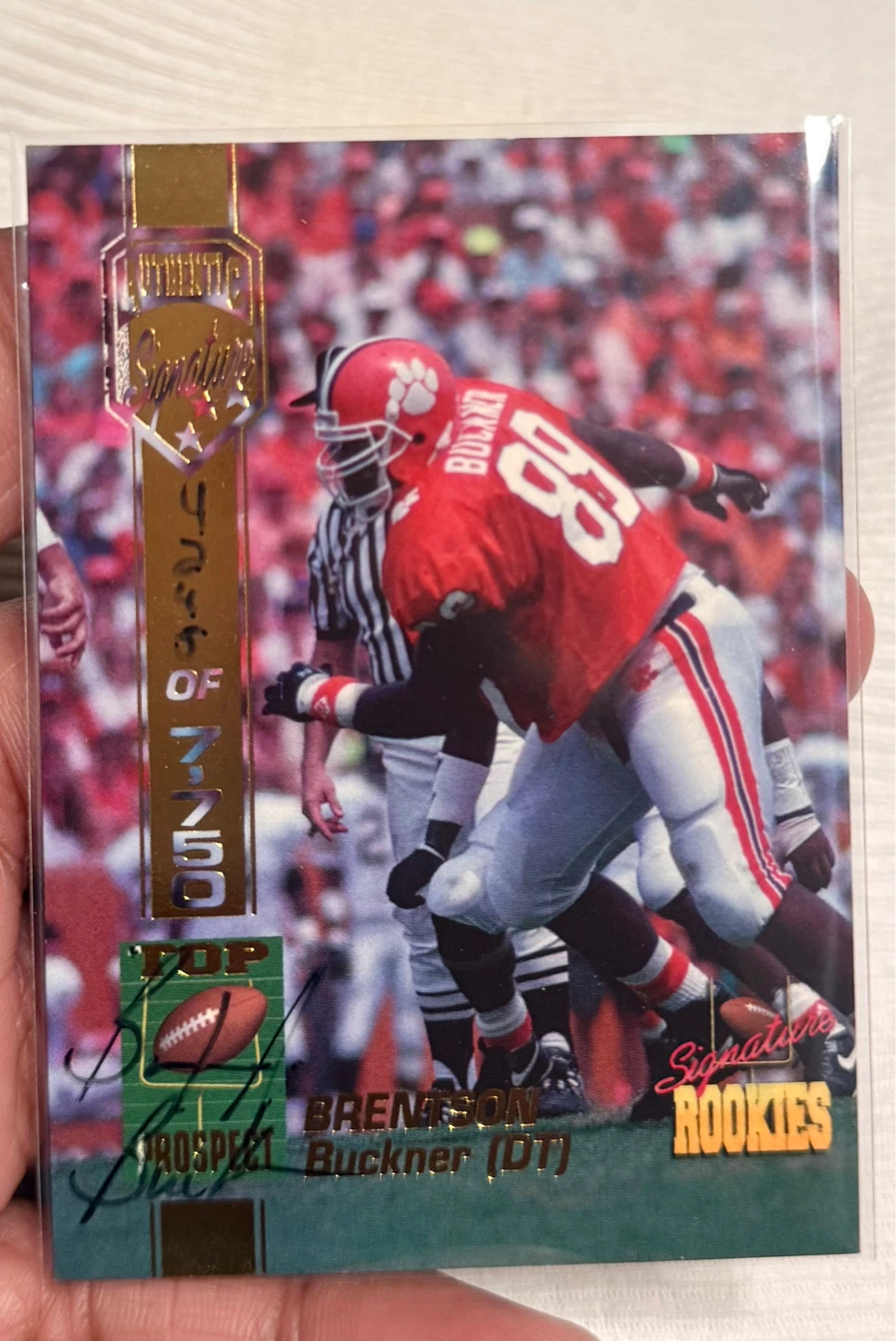 Brentson Buckner 1994 Signature Rookies Football Card - photo 3