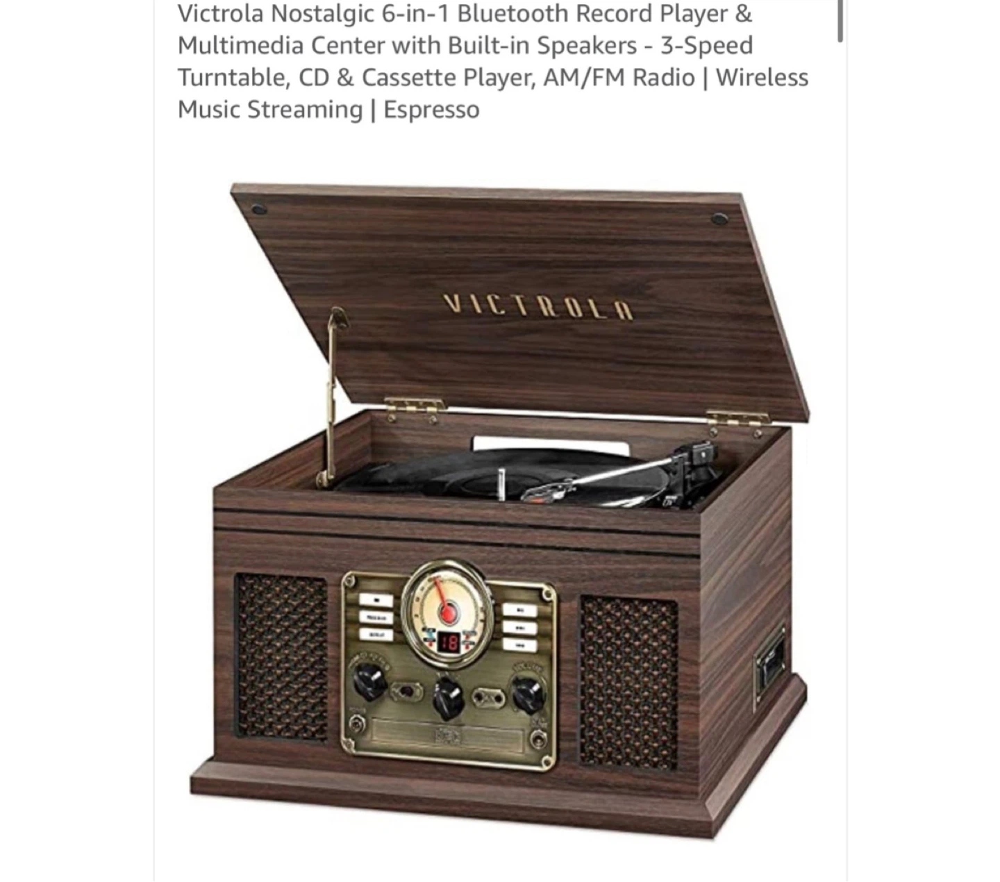 Victrola 6-in-1 Bluetooth LP Player & Multimedia Center
