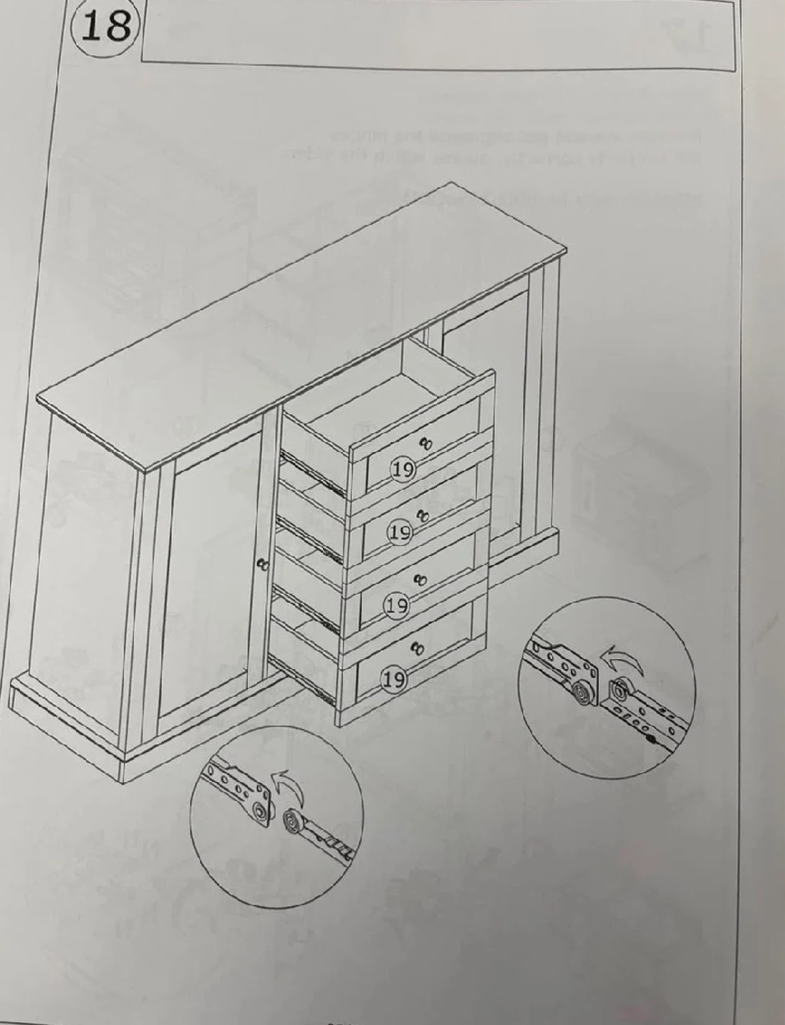 White Sideboard with 4 Drawers - photo 2