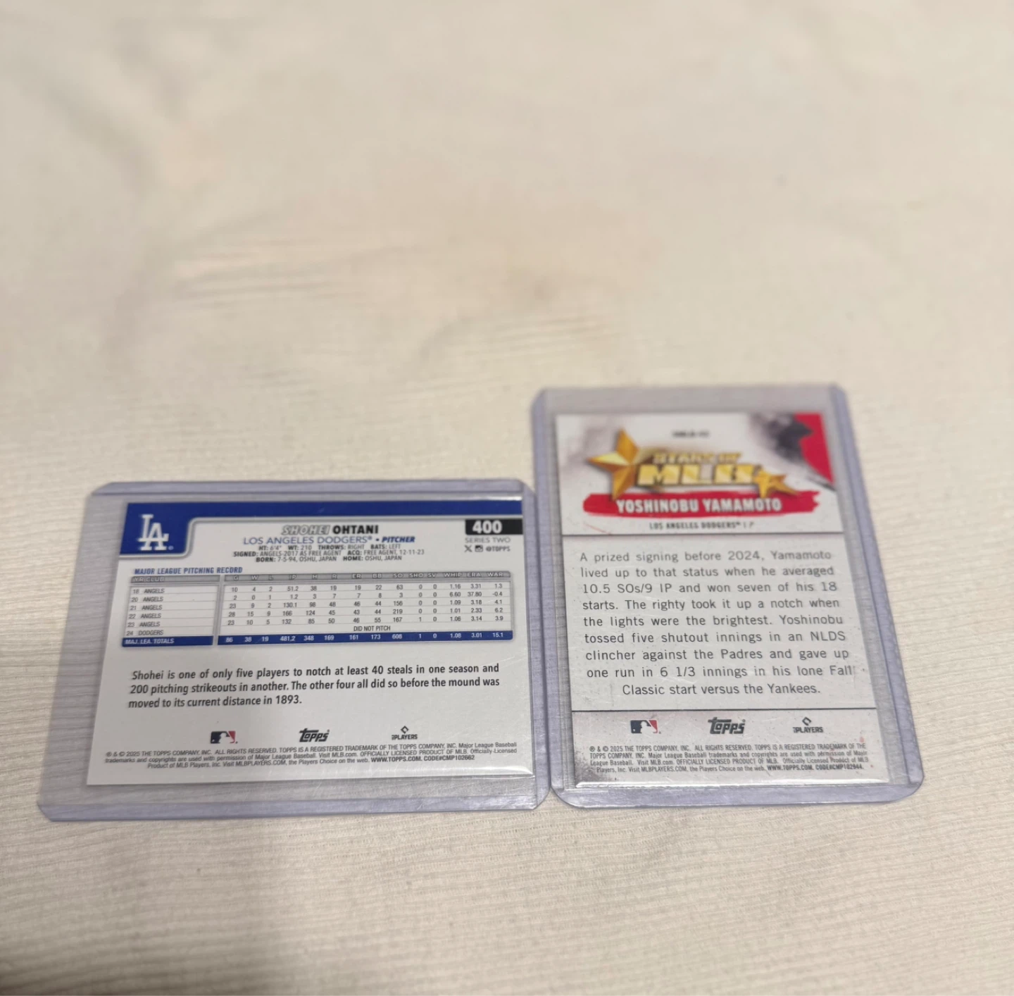 Shohei Ohtani & Yoshinobu Yamamoto TOPPS Baseball Cards - photo 4