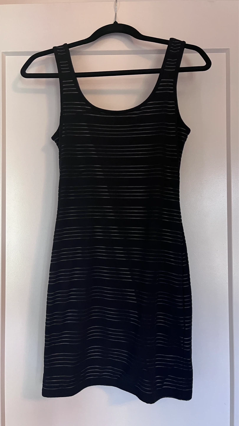 Guess Black Striped Tank Dress