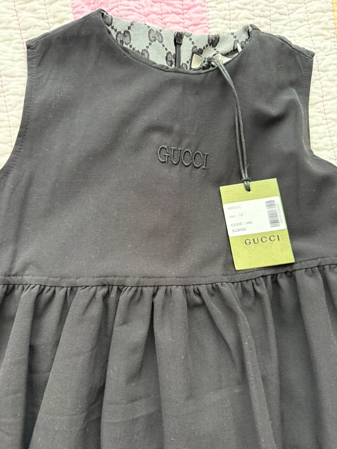 Gucci Black Dress with GG Monogram Trim - Size 10-11Y - photo 5